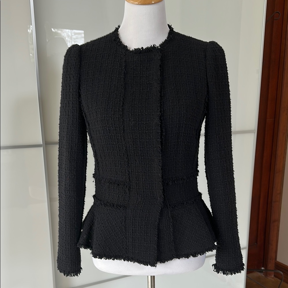 Rebecca Taylor Black Tailored Tweed Jacket